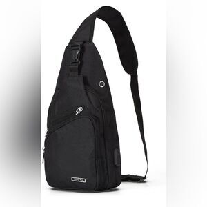 Sling backpack with usb charger port